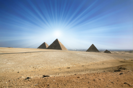Egyptian pyramids in Giza.