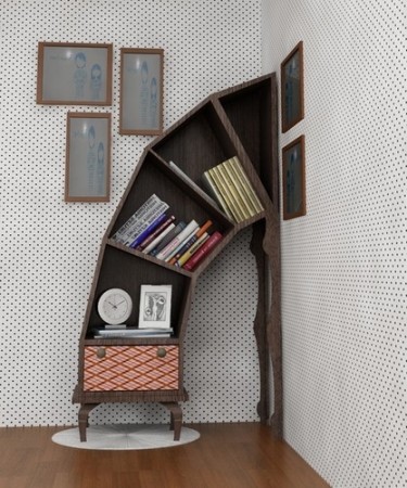 تصميمات مكتبات كتب في المنزل باشكال مختلفة (2)