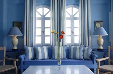 غرف معيشة باللون الازرق
