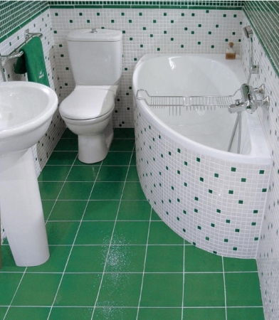 ديكورات حمامات صغيرة أخضر