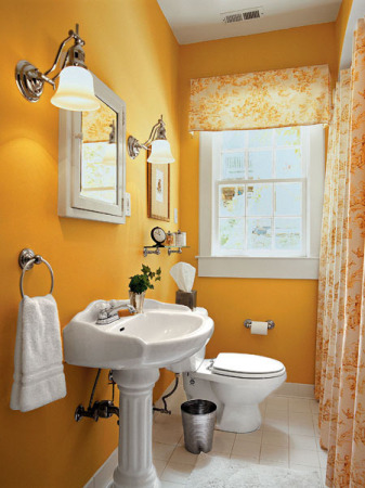 ديكورات حمامات صغيرة برتقالي