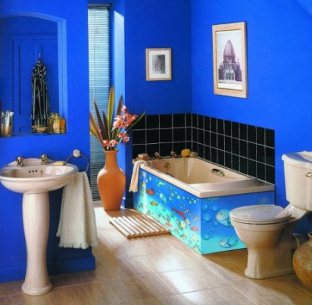 صور تصاميم حمامات ازرق