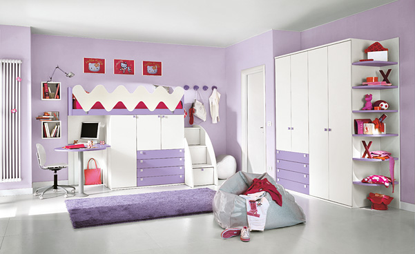 غرف نوم اطفال بنفسجي (2)