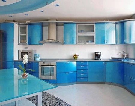 مطبخ باللون الازرق
