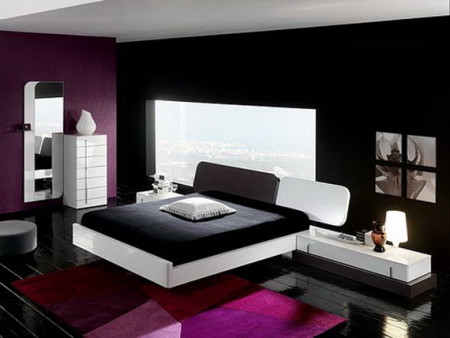 غرف نوم باللون البنفسجي