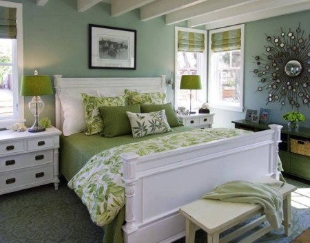 غرف نوم خضراء