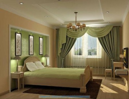 ستائر غرف نوم 2015 خضراء