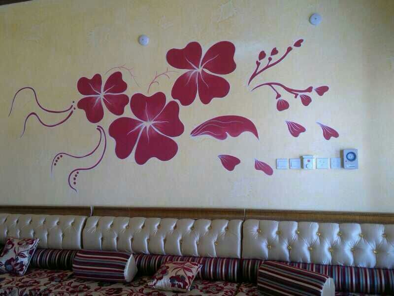 رسم الورد على الحائط Kiklloe