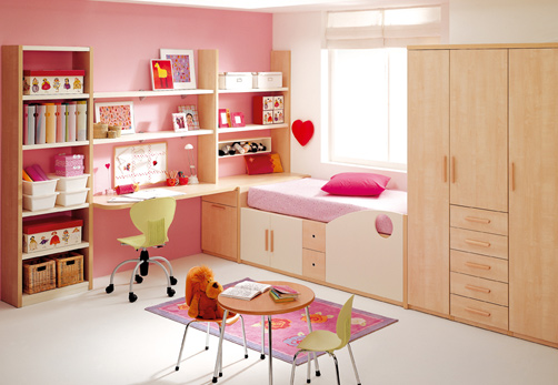 غرف نوم اطفال بنات بالوان مناسبة للبنات الكيوت 2016 (1)