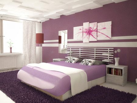 أحدث ألوان غرفة النوم الأرجواني (2)
