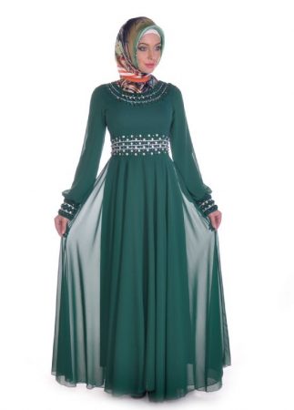 فستان سهرة محجبات طويل (2)